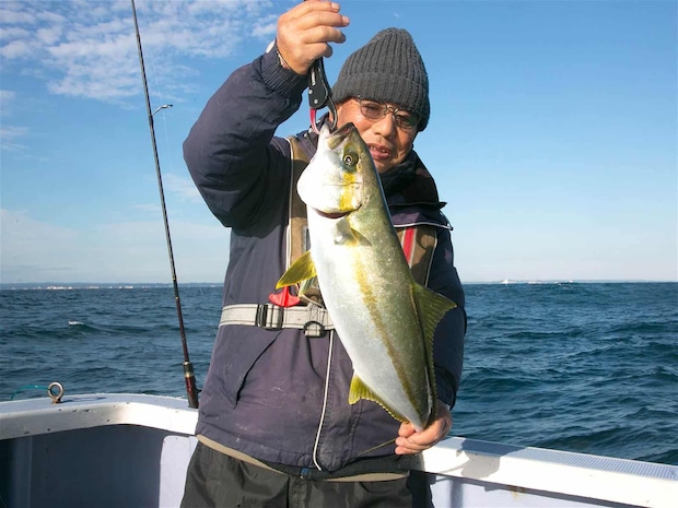 ヒラマサも登場。 胸鰭の位置でワラサと判別できる。 &copy;釣りビジョン