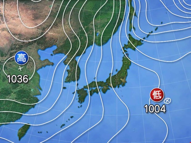 こちらがロケ初日の天気図。どこに逃げてもアジングは厳しそうだ。&copy;釣りビジョン