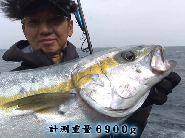 約7kgのカッコいいヒラマサが姿を現した！ ©釣りビジョン