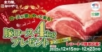 【かつや】豚ロース肉 “4kg” が当たるキャンペーン、今年も開催/ 対象の注文で期間中何度でも応募可能