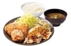 からやま、塩にんにくからあげ×豚しゃぶの新定食発売　香酢だれでさっぱりと
