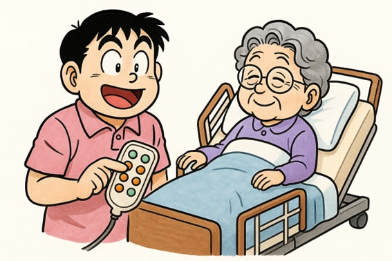 手元スイッチのメモリー機能で、よりベッド操作をしやすく！