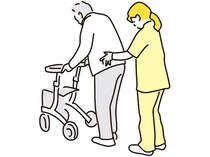 「グリップを離すと駐車ブレーキがかかる！新しい安全設計の歩行器」