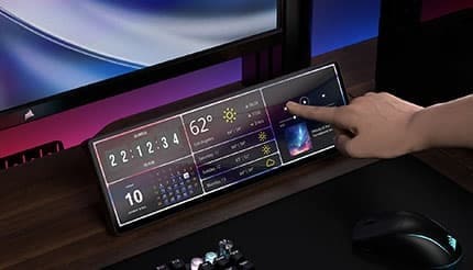 磁石が付いて設置場所自由 CORSAIRの14.5インチ マルチタッチスクリーン UI表示などサブモニター用途に