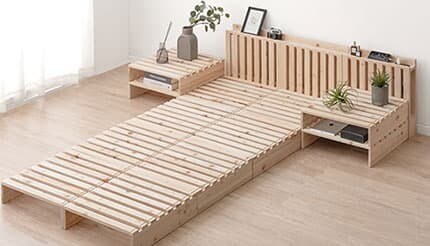 木の香りと自由なレイアウトを楽しむ！ タンスのゲンから「国産ひのきのパレットベッド」