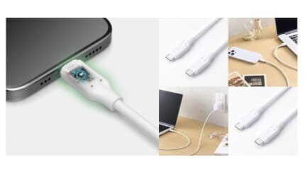 ブレーカーを搭載したUSBケーブルだから安全！過電流を検知して電流を遮断