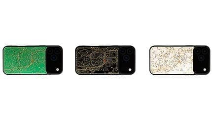 iPhone 17用ケース、電池なしでLEDが光る「東京回路線図」「関西回路線図」「北斎画 神奈川沖浪裏」を描写