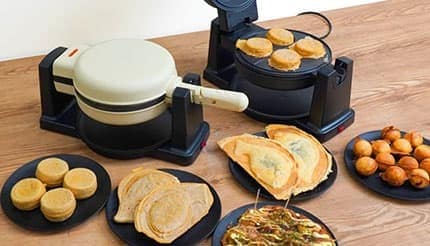 回転するから時短を実現 たこ焼き、たい焼き作れるサンコーの屋台焼きメーカー