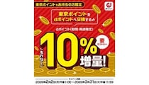 東京ポイントからdポイントへの交換で10％ポイント増量　楽天ペイ、au PAYは抽選で当たる
