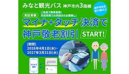 事前登録したクレカでタッチするだけ 「マイナ連携」の敬老割引が神戸で実証実験