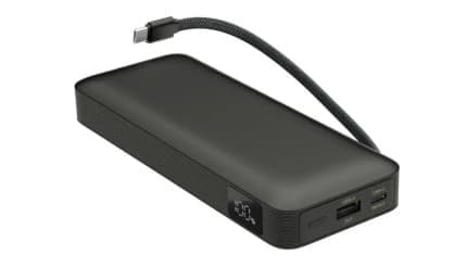 ノートPCも急速充電! USB-C直結ケーブル搭載の大容量2万mAhモバイルバッテリーが多摩電子工業から