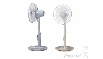 やさしい香りが部屋全体に広がる「アロマ首振 リビング扇風機」