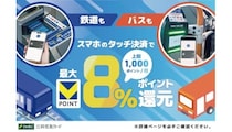 三井住友カード、「スマホのタッチ決済」で鉄道・バスのタッチ決済乗車が最大8％還元！