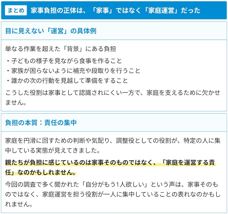 子育て世帯の家事負担の実態に迫る 親たちの負担はどこに?