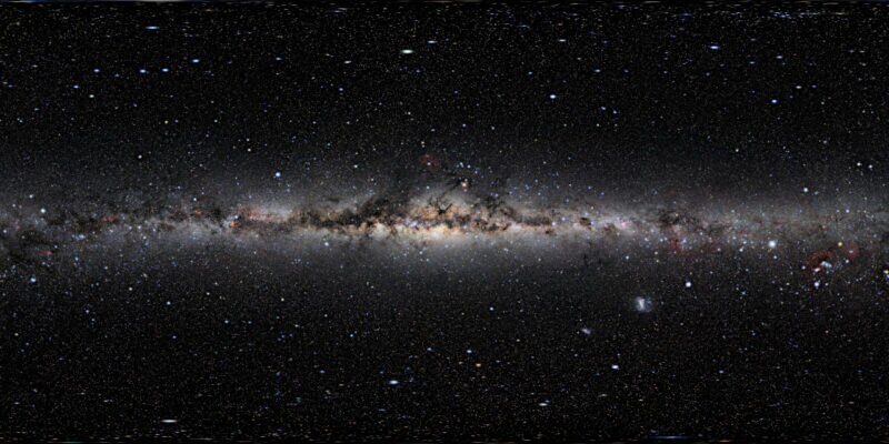 夜空の全天写真と天の川の360度4K映像