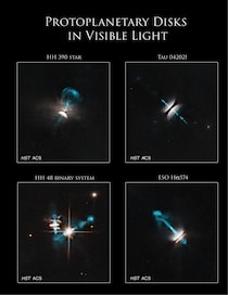 ハッブル宇宙望遠鏡が可視光と赤外線でとらえた原始惑星系円盤画像コレクション
