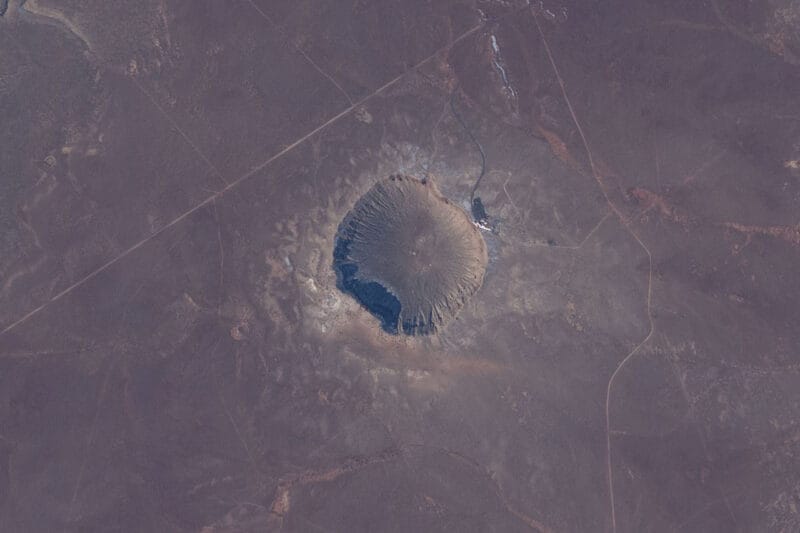 ISSからみたアリゾナのメテオール・クレーター