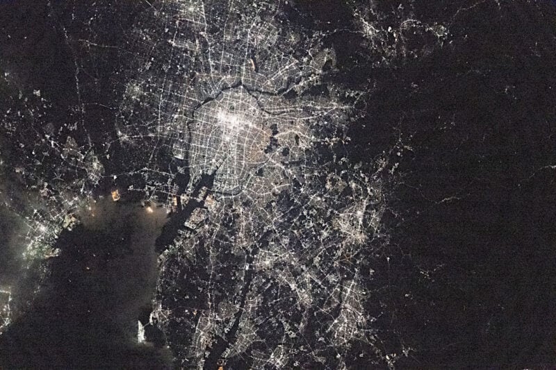 ISS（国際宇宙ステーション）から見た名古屋周辺の夜景（2026年1月8日撮影）