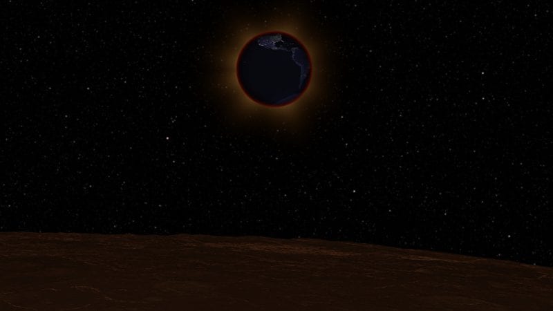 皆既月食を地球以外の場所から見るとどう見える?