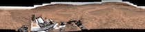 火星の「ボックスワーク」が映る360度パノラマ　探査車キュリオシティが撮影