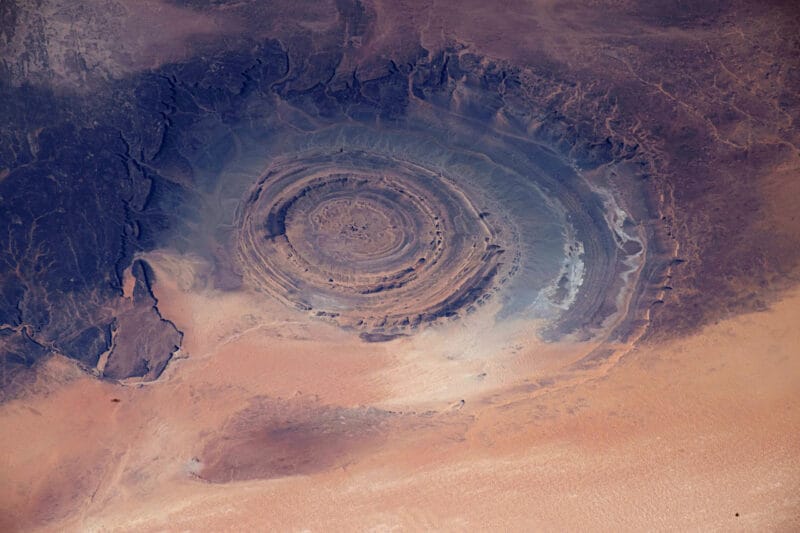 国際宇宙ステーションから見た「サハラの目」（2026年4月撮影）
