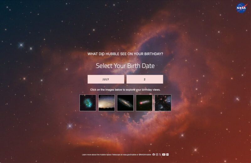 NASAの特設サイトで検索! あなたの誕生日にハッブル宇宙望遠鏡はどんな画像を撮影した?