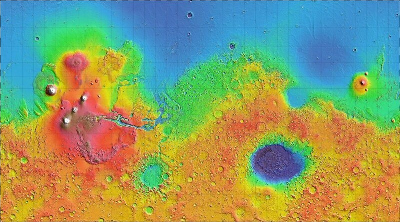 火星の高度マップ