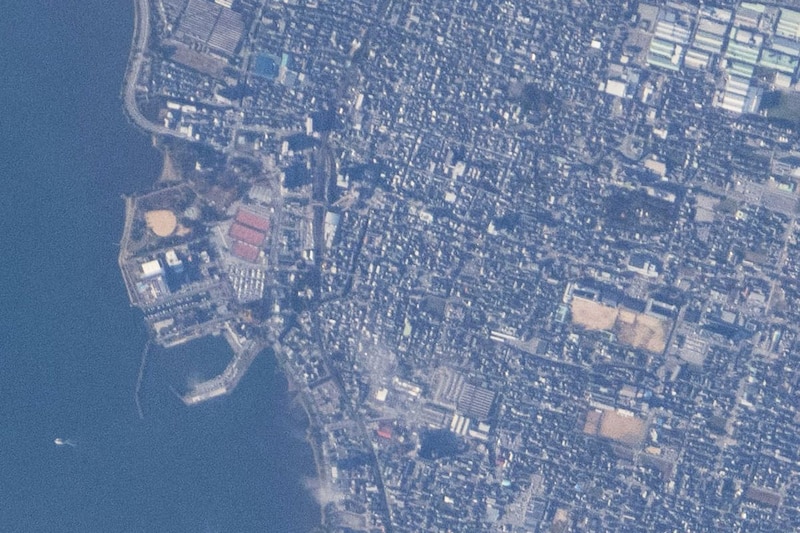 ISS(国際宇宙ステーション)からみた長浜駅周辺