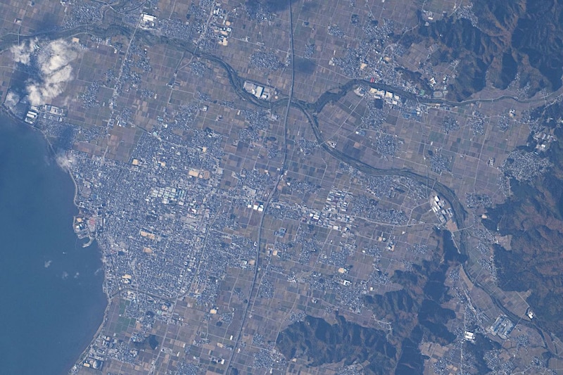 ISS(国際宇宙ステーション)からみた滋賀県長浜市