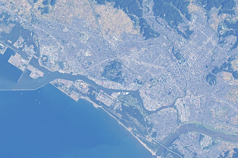 ISS(国際宇宙ステーション)からみた秋田市