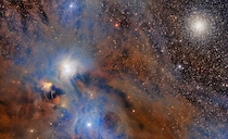 地球に近い星形成領域とはるか遠くのシャンデリア星団　ダークエネルギーカメラで撮影