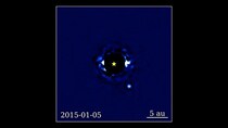 がか座ベータ星を周回する系外惑星のタイムラプス映像