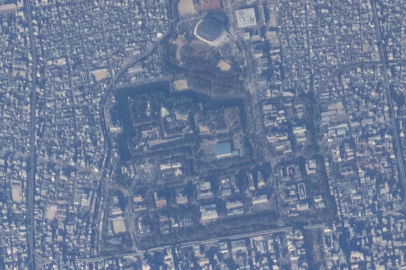 ISS（国際宇宙ステーション）からみた名古屋城付近