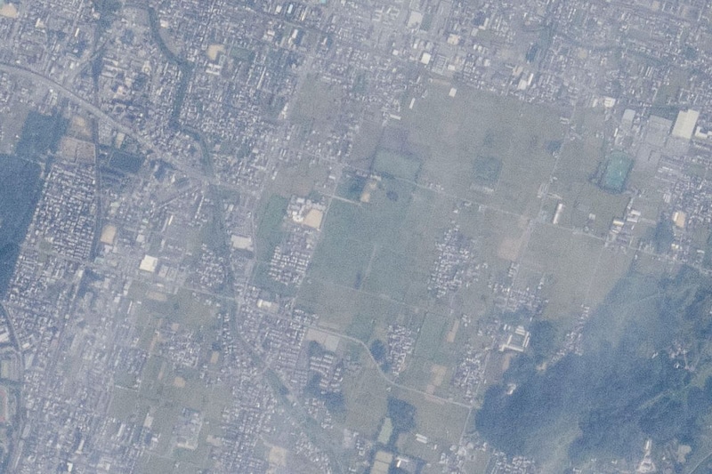ISS(国際宇宙ステーション)から見た藤原京跡付近