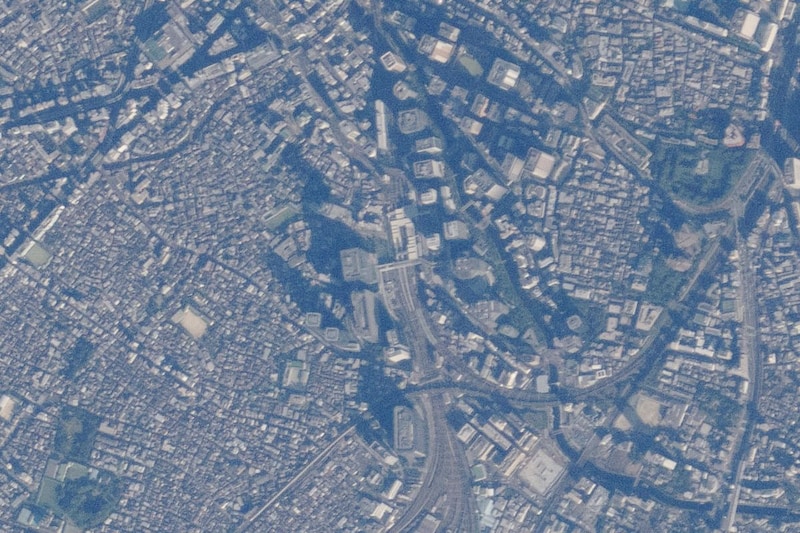 ISS(国際宇宙ステーション)からみたJR大森駅周辺