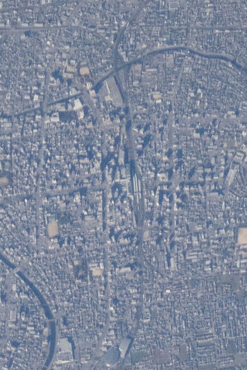 ISS（国際宇宙ステーション）からみた和歌山駅周辺