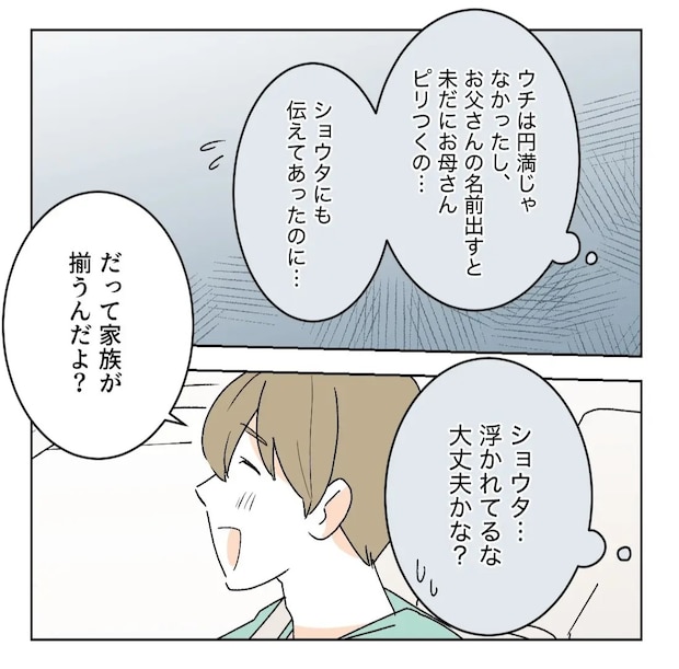 結婚を控えた２人に温度差。父親との再会に浮かれて見え透いた「たかり」思いのままでモヤる。義父がしんどい［７］｜ママ広場マンガ