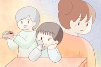 保育園のお迎え、夕飯、お風呂でバタバタの妻に子どもたちの歯磨きを頼まれ不満顔の夫。義母と私を比べる夫［１］｜ママ広場マンガ