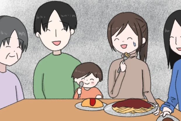 レストランに行ったら人数分頼むのが普通では？義母や夫との感覚の違いに焦る嫁。注文しない義母［１］｜ママ広場マンガ