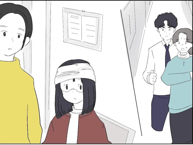 球技大会で男子の蹴ったボールが娘に当たってケガ。病院に駆けつけ先生からの謝罪を受ける【優等生の裏の顔１３】