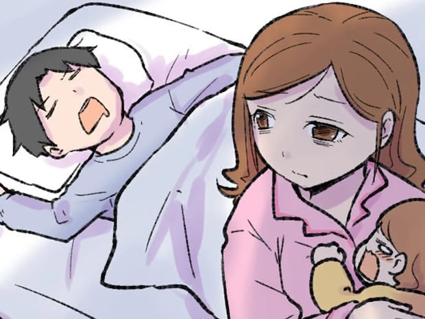協力するって言ったよね？夜中に娘が泣いても全く起きない夫にイライラが募る【起きないオレ、妻の怒りを買う１】