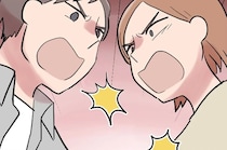 ［１］見下し夫｜リビング学習が問題？息子の宿題中に大音量でテレビをつける夫。気が散る我が子を怒鳴りつける