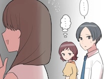後輩女性と浮気しておきながら男性上司と話し込む彼女を不安げに見つめる彼【男運の無い私１６】