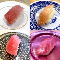 【接戦】4大回転寿司ガチ食べ比べ「中トロ」編！ スシロー・はま寿司・くら寿司・かっぱ寿司で1番ウマいネタを探す：第14回