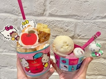 サーティーワン×ハローキティコラボが満足度高すぎ♡ホッピングシャワー柄のキティちゃんがかわいくっておいしいよ〜！