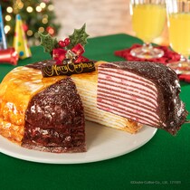 ドトールからクリスマスだけの特別な「ミルクレープ」が登場♪ 今年はショコラストロベリー味とプレーンのふたつの味が楽しめるよ