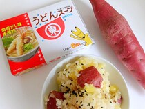 さつまいもを丸ごとドーンと入れるだけ🍠「ヒガシマル醤油うどんスープ」で秋のさつまいもご飯を簡単に作りましょ♡