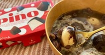 【新発想】ピノをぜんざいにドボンっ！ アツアツ×ひんやりな贅沢「白玉栗ピノぜんざい」が尊い…！