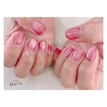【マグネットネイル】クールなピンクカラーで上品な大人ネイルに