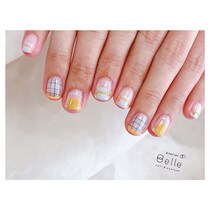 【カラフルネイル】おすすめ！チェックとブロックアートで可愛く元気に！
